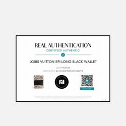 Certified Authentic LOUIS VUITTON Epi Wallet Black 