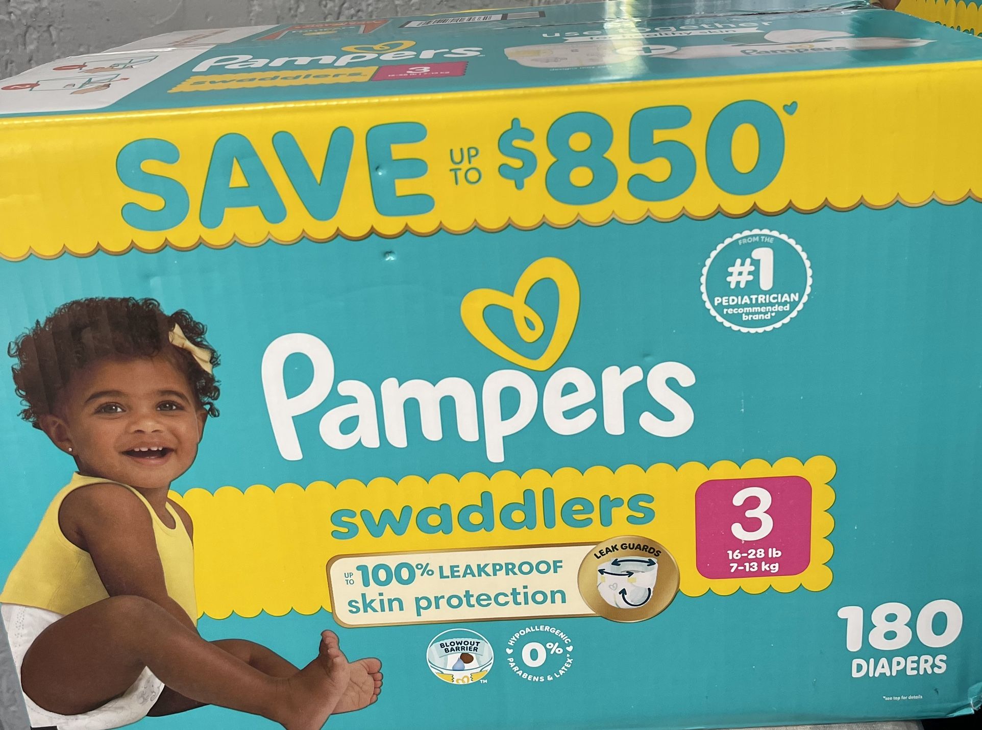 Pampers Swaddlers #3 180 Diapers