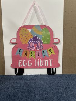 Classic   Vintage  Truck  Easter   Hanging   Decor   Sign