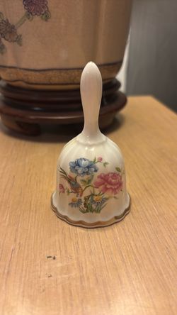 Porcelain Decorative Bell with Floral Design