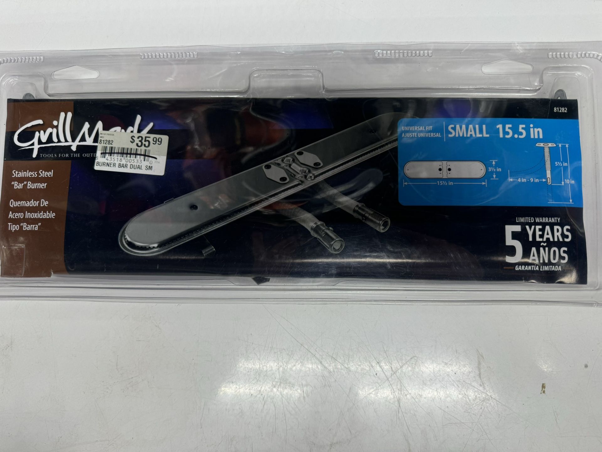 New Grill Mark Stainless Steel “Bar” Burner. Must Pickup