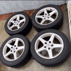 4 — 205/55r16 5x114.3 5x4.5 Stock Acura RSX TSX Tl Civic Accord  Camry Crv Wheels Rims Good 80% Treads Tires!!!!!