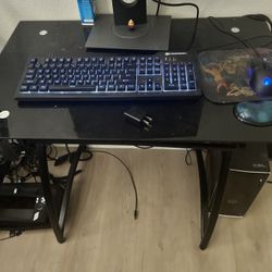 Black Glass Desk 