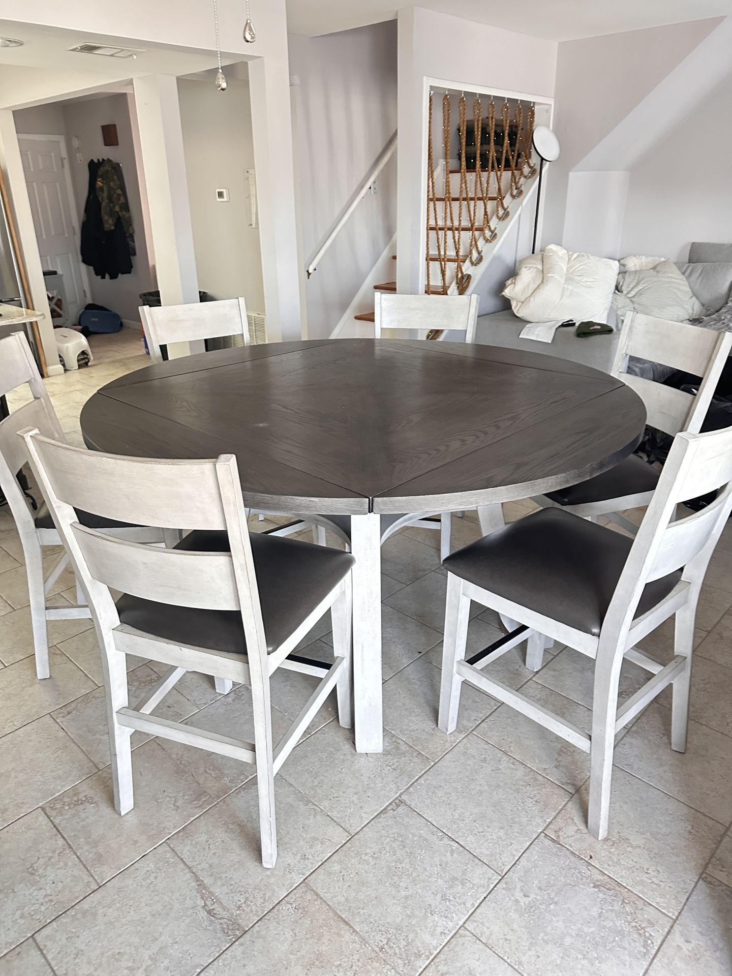 Convertible Dining Table with 6 Chairs