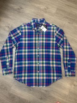 🏇 Polo 🏇🏻 Ralph Lauren  NWT Oxford long sleeve Plaid button up 100% Cotton