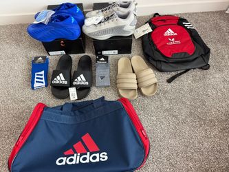 Brand (8) Items New Adidas AE2 Support Low top Basketball shoes Slides Bag