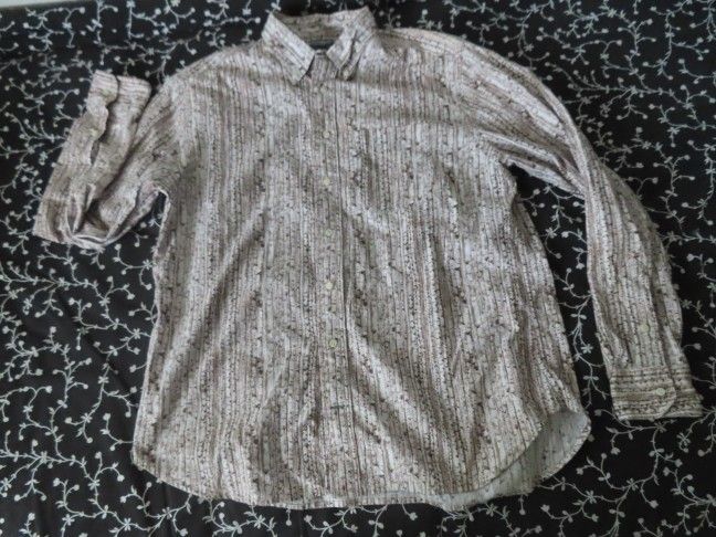 rare gitman vintage tree bark print button up shirt XL