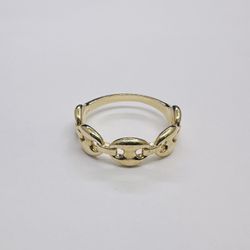 14K puffed mariner link ring 2.7 grams