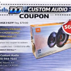 JBL Stage 3 Series 627F Car Speakers 1-Set 6.5" 2-Way Coaxial Speaker System 135 Watts 🚨 Payment Options Available 🚨 No Credit Needed 🚨 