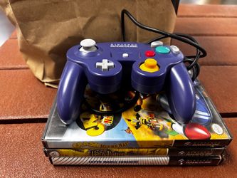 GameCube controller and 3 games