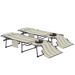 Set of 2 Chaise Lounge Pool Chairs