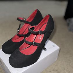 Mary Jane Double Strap Heels