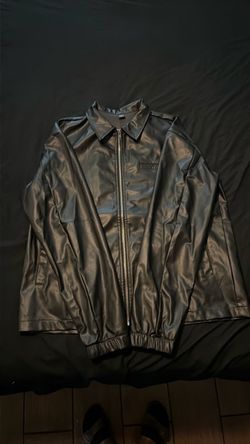 Men’s black faux leather jacket
