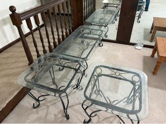 3-Piece Glass Coffee Table & End Table Set