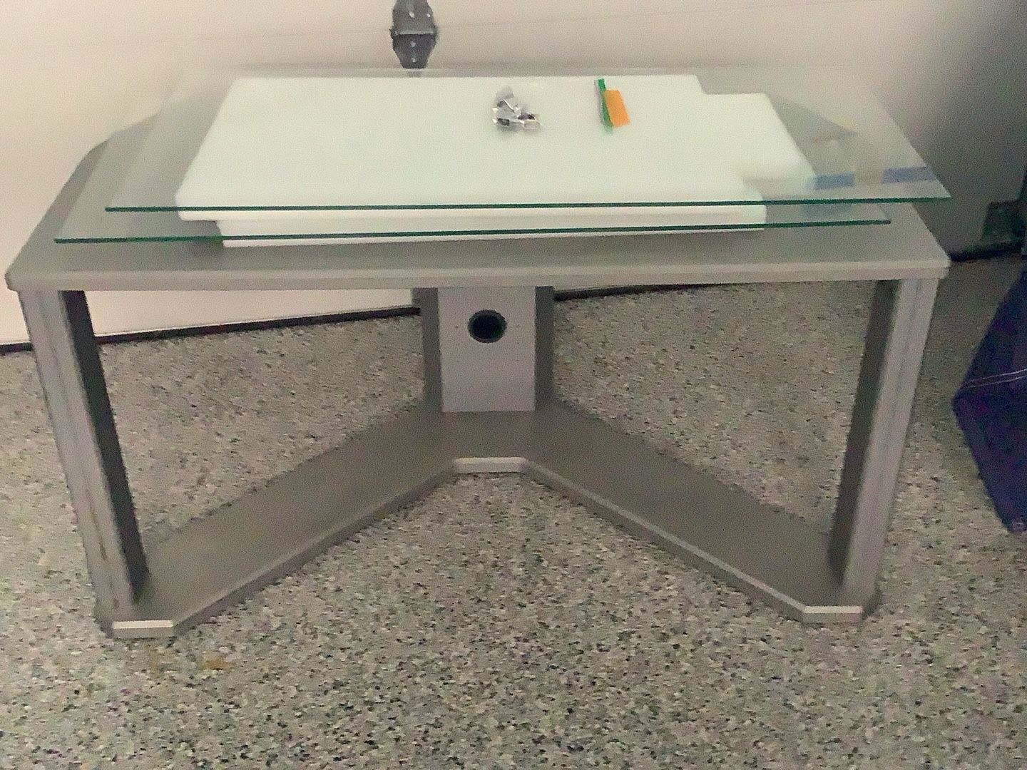 FREE TV STAND  With Glass Shelves-Excellant