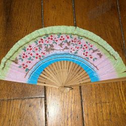 Vintage Hand Painted Hand Fan 