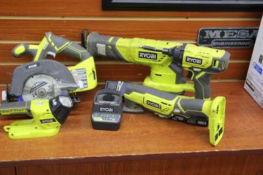 Ryobi 18v Tool Set Drill Sawzall Circular Saw Multi Tool 2 Batt