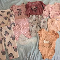 Minnie Mouse & Winnie the Pooh Baby Girl Clothes Lot size 0-3 to 3-6 months 
