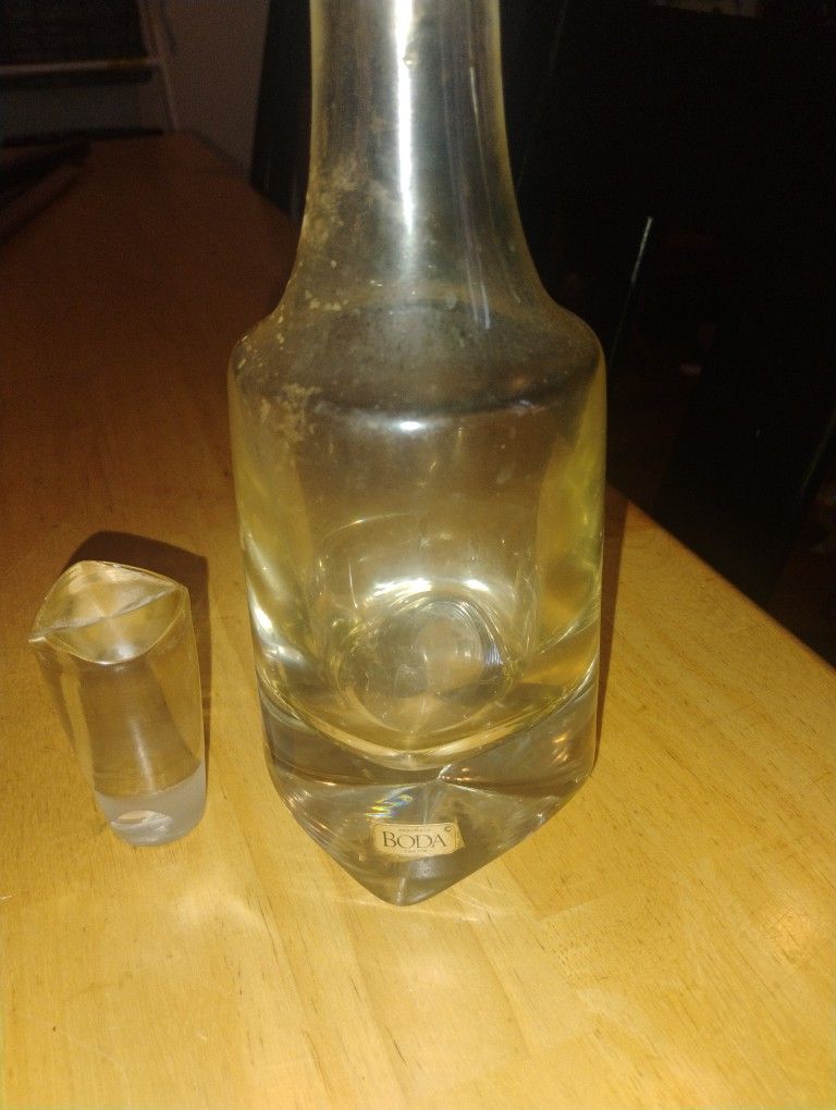 Antique Boda Glass Canteen Made In Sweden