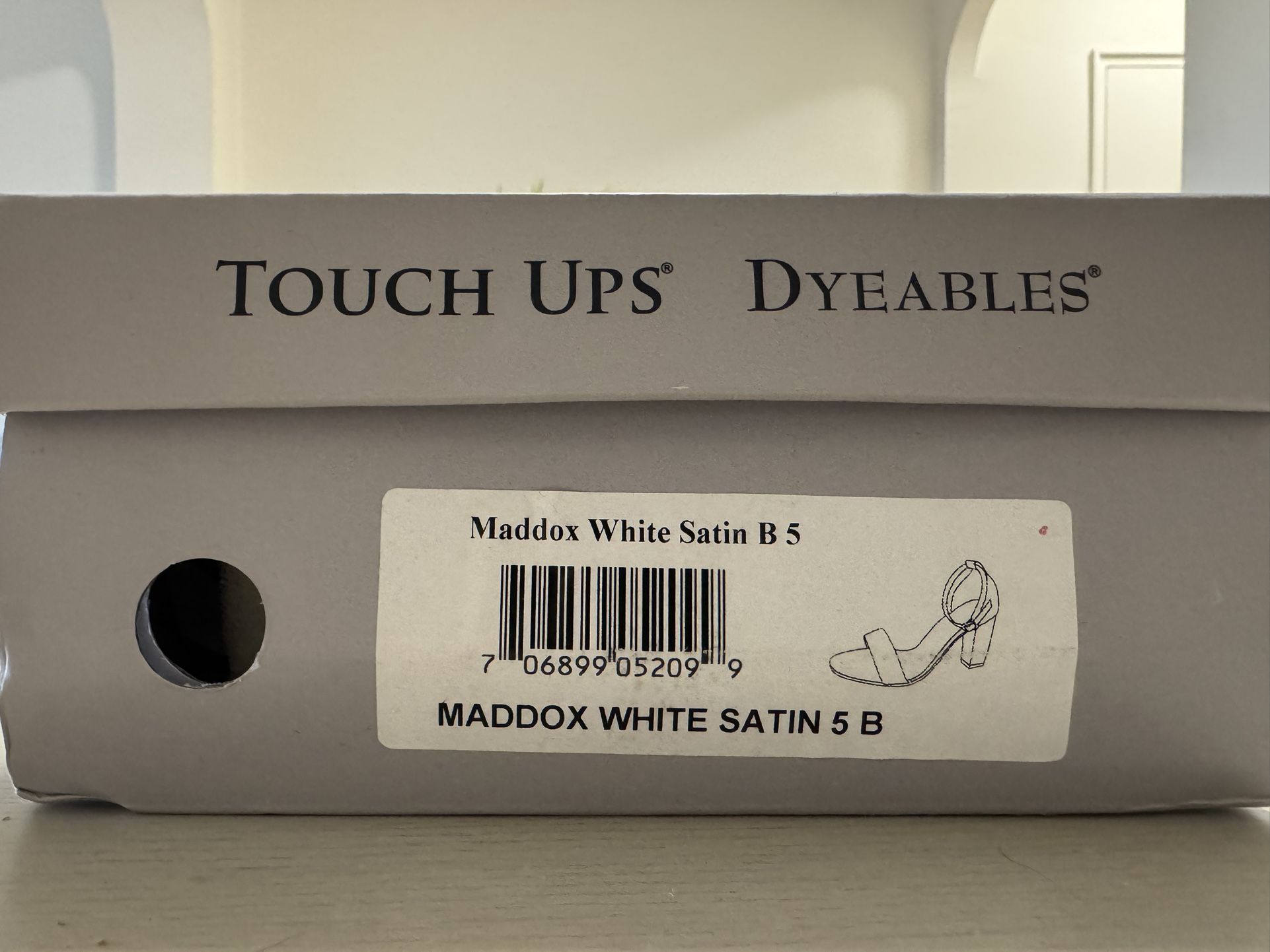 David's Bridal Dyeable Ankle Strap Block Heel Sandals