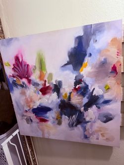 Modern abstract floral canvas art