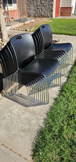 SET OF 25 BLACK STACKING CHAIRS