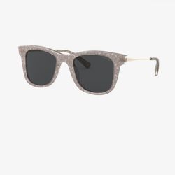 Coach 0HC887 Grey Glitter Signature Square Sunglasses for Women