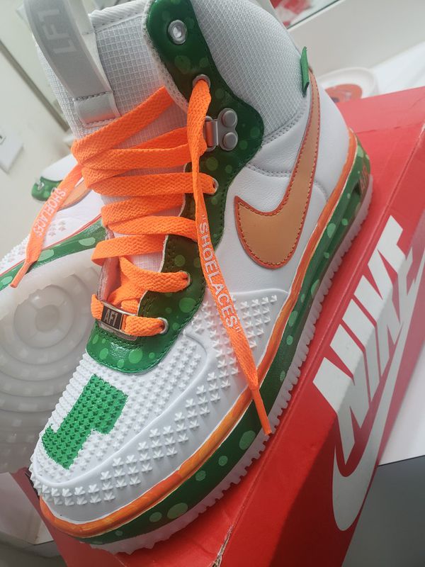 Nike AirForce 1s Miami Hurricanes Custom for Sale in Miami, FL - OfferUp