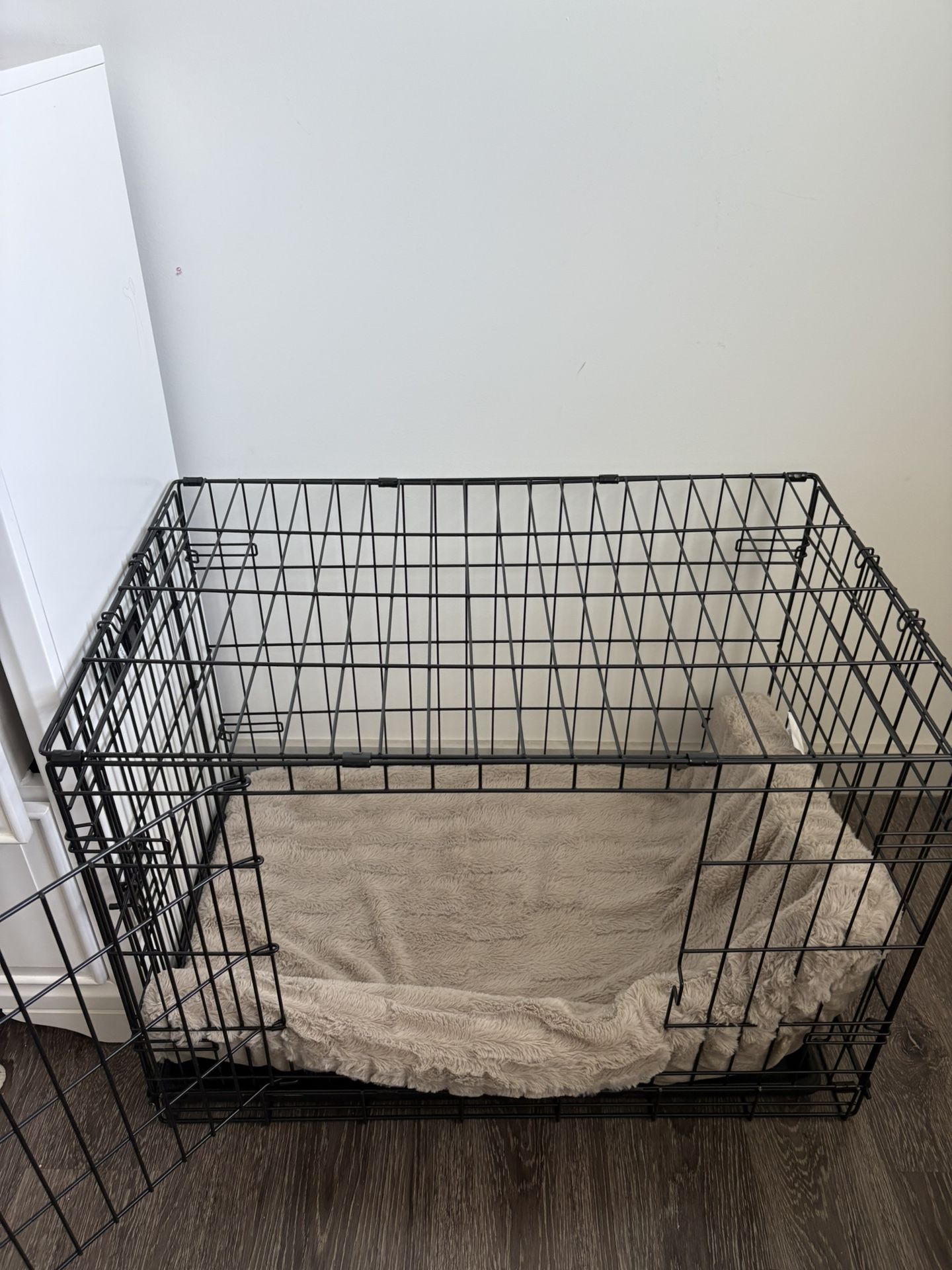 Dog cage and bed