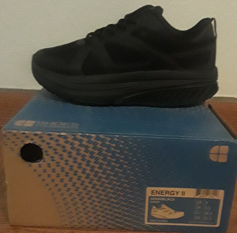 Work Shoes From Shoes For Crews, ENERGY II, All Black,  Size 8.