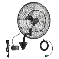22] Wall Mount Fan, 20 in Wall Mounted Hanging Fan with Oscillating & Mist, Remote, IP44-rated, 3-Speed, 18h Timer, Temperature Control, Powerful for 