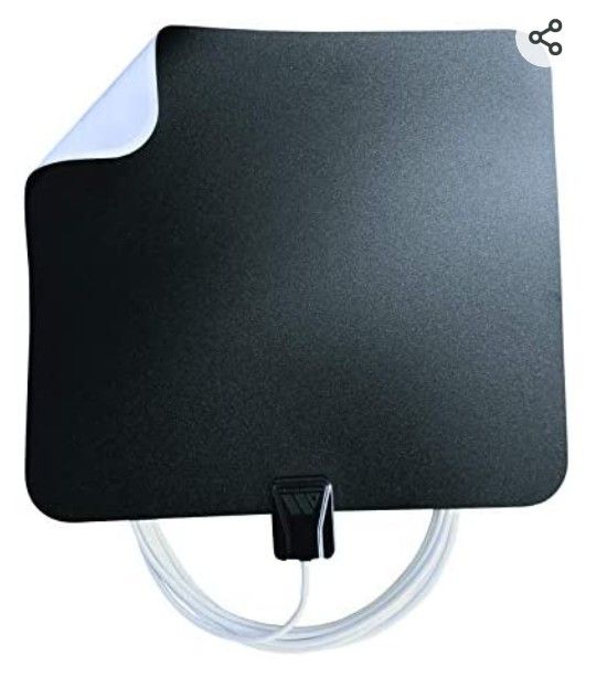 FREE TV w Winegard FL5500A FlatWave Amped Digital HD Indoor Amplified TV Antenna (4K Ready / ATSC 3.0 Ready / High-VHF / UHF), 55 Mile Long Range