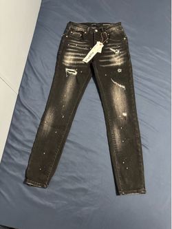 Purple jeans paint splash design