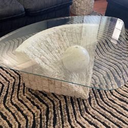 Juego De Sala Buen Estado  Color  Azul Obscuro  Incluyen  2 Mesas