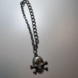 Skull and Cross Bone Charm on Bracelet 