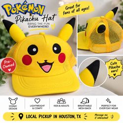 Pokémon Pikachu Yellow Trucker Hat w/ Ears Mesh Back – Pre-Owned