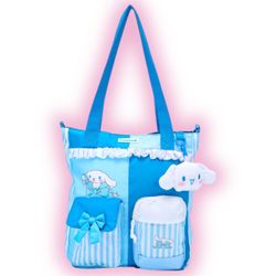 Sanrio Cinnamoroll Stripe Ribbon Cargo Tote Bag