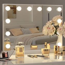 LIKE NEW Vanity Mirror - 15 Bulb, 3 Color Modes, Touch Sensor, Adjustable Lights