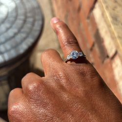 Vvs1 Mossinite 925 Silver Ring - size 7