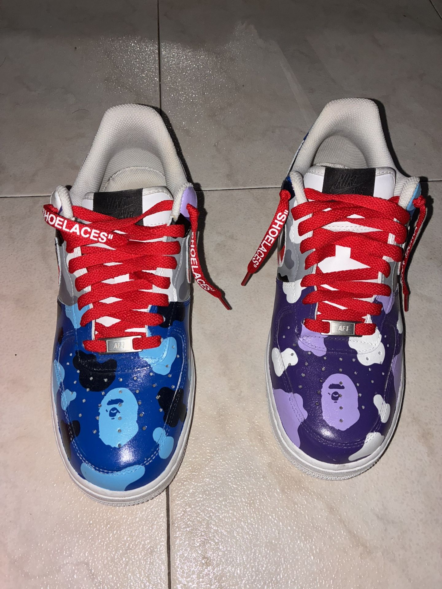 Custom bape AF1 With Real Off White Laces 