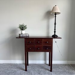 Entryway Console Table with 6 Drawers – Solid Wood Look – Great Storage