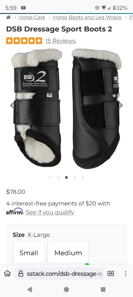 Black Dressage Horse Boots.