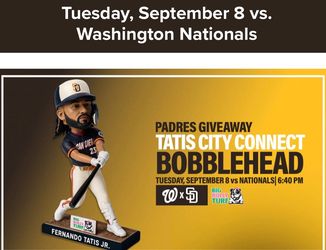 Padres vs Nationals Tatis Bobblehead Giveaway