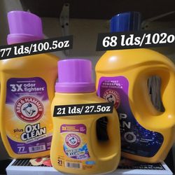 Arm & Hammer Oxi Clean 77 Lds/100.5oz, Oxi Clean 21 Lds/27.5oz, & Oxi Deep Clean Odor Formula 68 Lds/102oz For $23/$23 Por Los 3