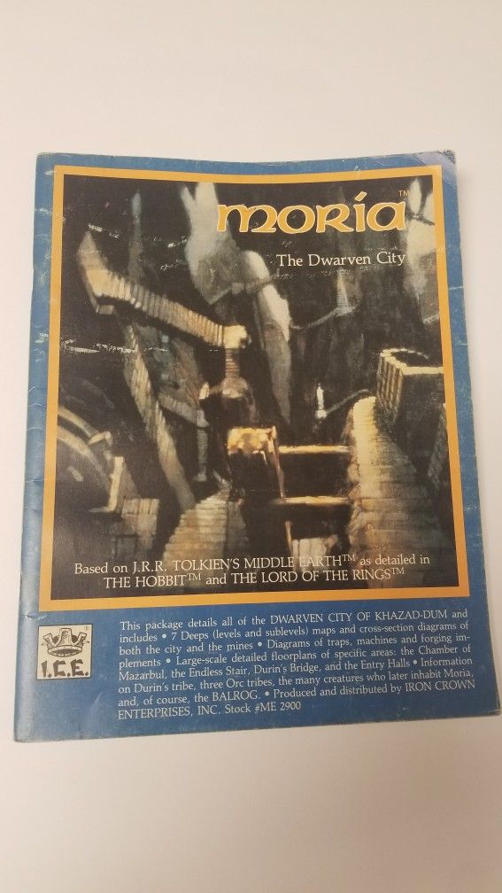 ICE MERP Moria The Dwarven City 2900 Lord of the Rings RPG Tolkien Middle Earth