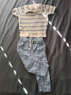 Baby Boy Knit Polo and Pants Set size 2t