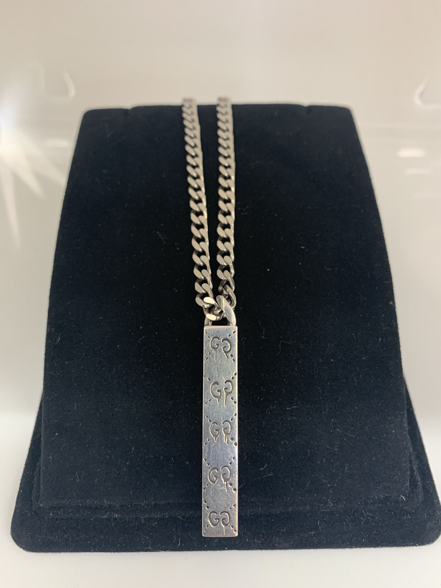 Silver Bar drop pendant and Chain