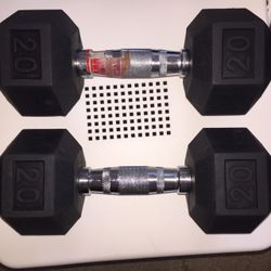 Pair Of 20lb Hex Dumbbell 