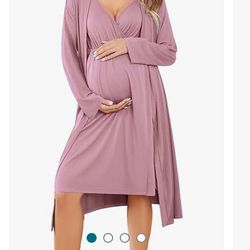 Maternity Nursing Nightgown and Robe