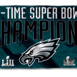 Philadelphia Eagles 2x Super Bowls Champions Banner